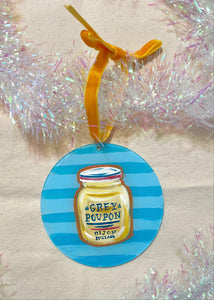 Grey Poupon Ornament- Blue